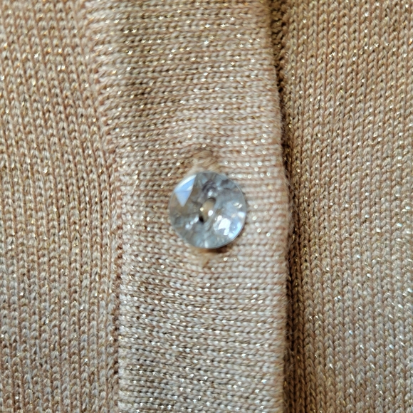 Cable & Gauge Gold Sparkly Cardigan with Diamond Buttons - Picture 3 of 6